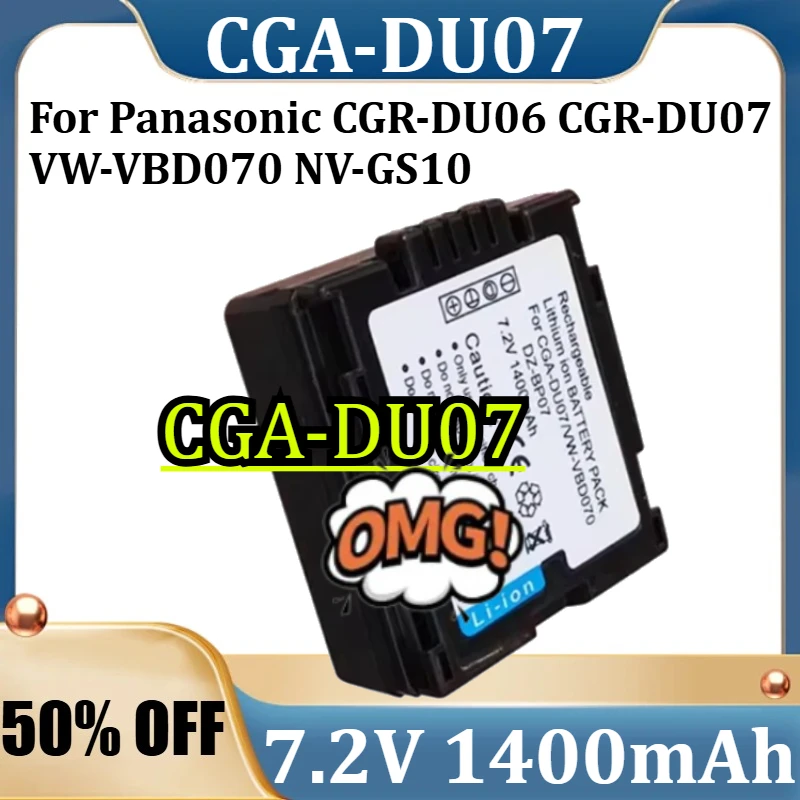 For Panasonic CGR-DU06 CGR-DU07 VW-VBD070 NV-GS10 New CGA-DU07 7.2V 1400mAh Camcorder Battery
For Panasonic CGR-DU06 CGR-DU07 VW-VBD070 NV-GS10 New CGA-DU07 7.2V 1400mAh Camcorder Battery