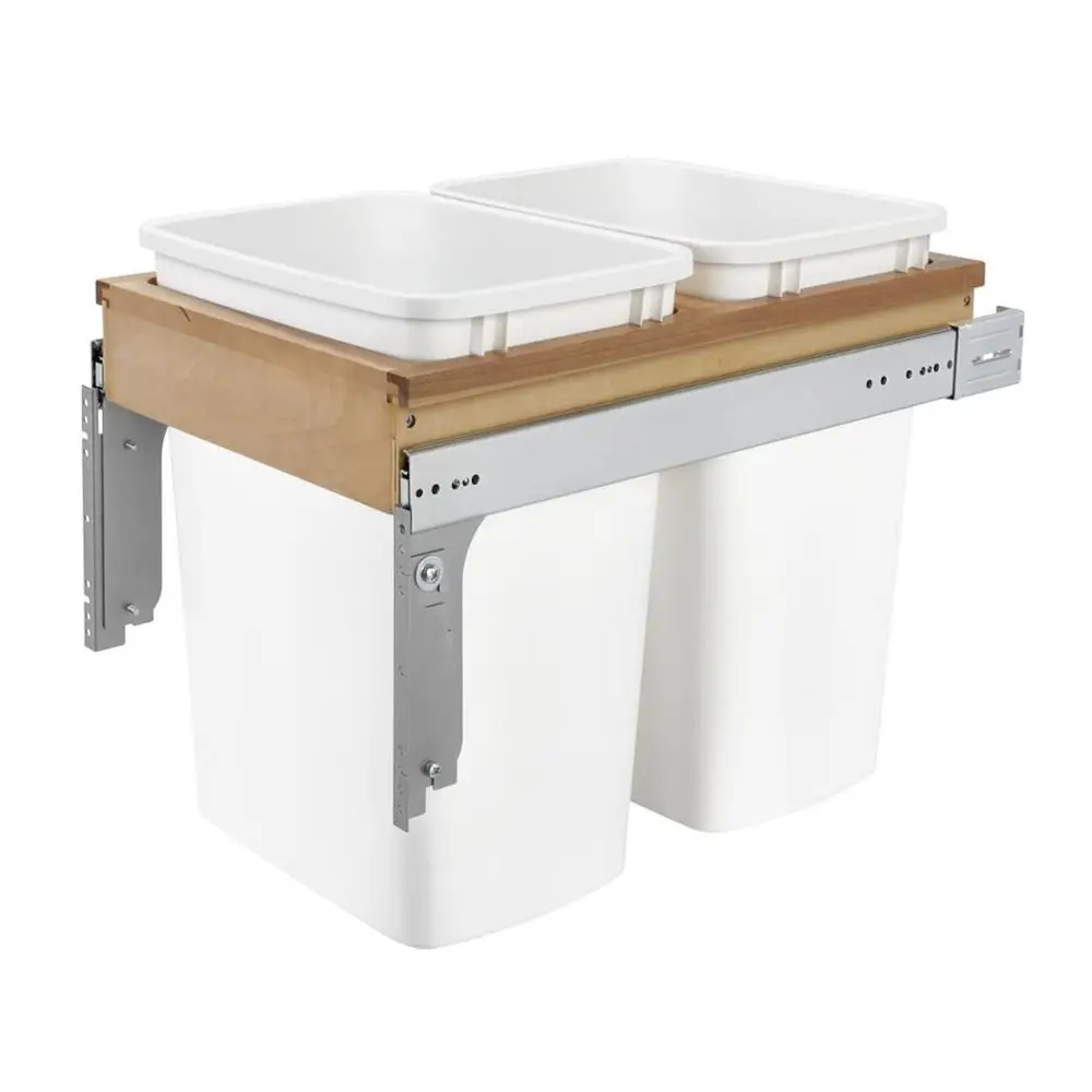 35 Qt Top Mount Double Pullout Under Cabinet Kitchen Trash Cans or Base Cabi, 150 Pound Rated ull-Extension Slides, Min Opening
35 Qt Top Mount Double Pullout Under Cabinet Kitchen Trash Cans or Base Cabi, 150 Pound Rated ull-Extension Slides, Min Opening