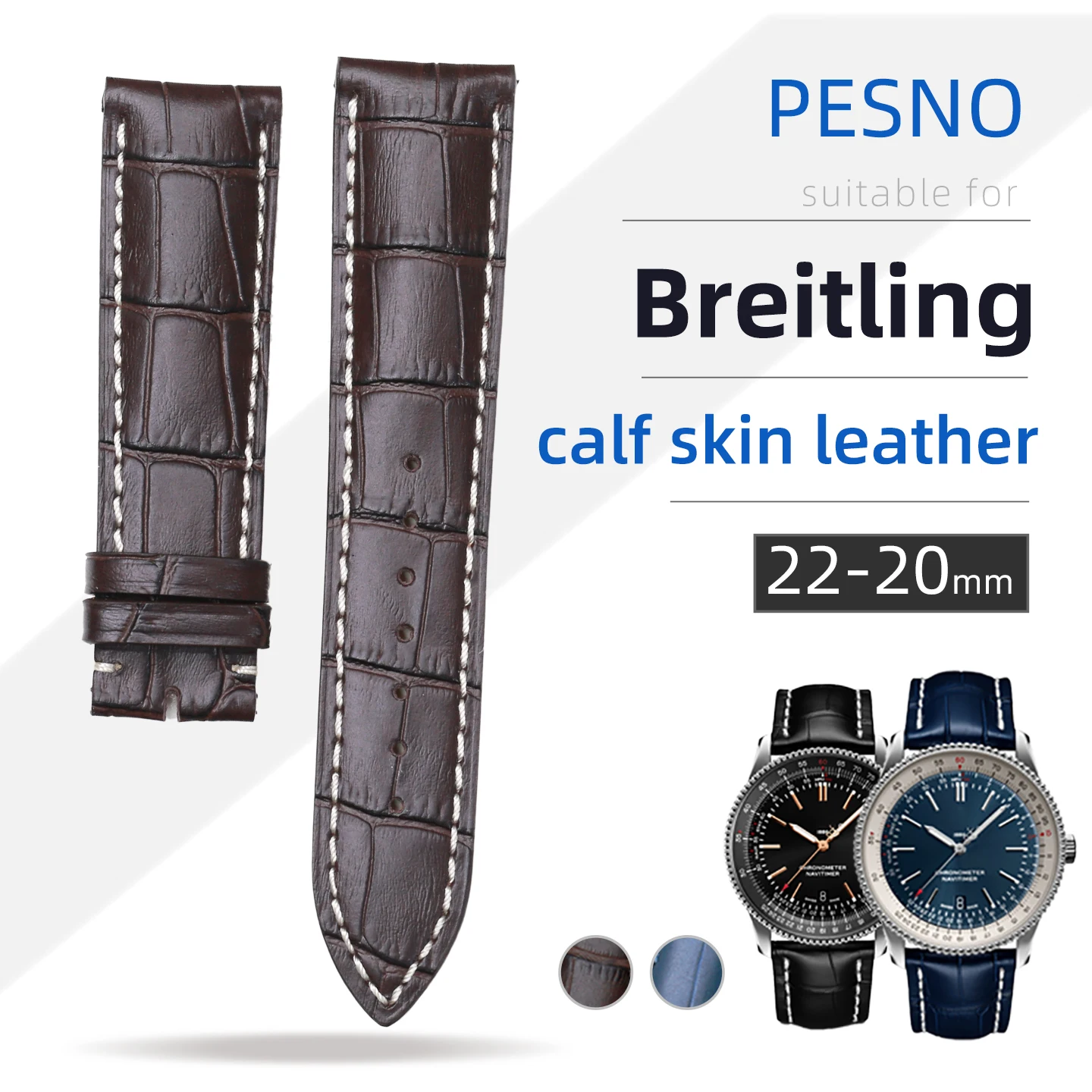 PESNO Genuine Calf Skin Leather Watch Straps Top Layer Leather Band Compatible for Breitling Navitimer Men Wrist Belt
PESNO Genuine Calf Skin Leather Watch Straps Top Layer Leather Band Compatible for Breitling Navitimer Men Wrist Belt