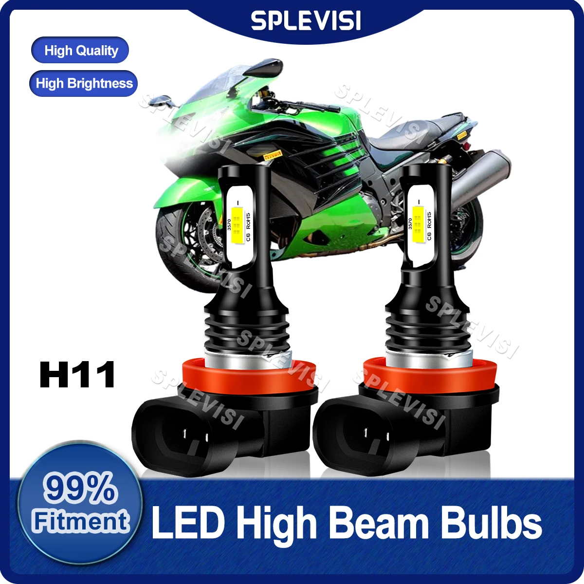 Plug And Play H11 LED Headlight High Beam Bulbs 8000LM/Pair For Kawasaki Ninja ZX14 ZX1400C 2008 2009 2010 2011 Motorcycle Bulbs
Plug And Play H11 LED Headlight High Beam Bulbs 8000LM/Pair For Kawasaki Ninja ZX14 ZX1400C 2008 2009 2010 2011 Motorcycle Bulbs