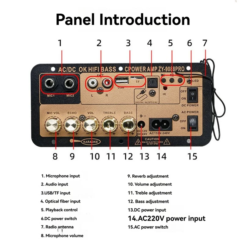 -A61K аудио Bluetooth AMP плата усилителя Bluetooth AMP USB FM-радио TF плеер DIY аудио сабвуфер для караоке домашнего автомобиля EU-PLUG
-A61K аудио Bluetooth AMP плата усилителя Bluetooth AMP USB FM-радио TF плеер DIY аудио сабвуфер для караоке домашнего автомобиля EU-PLUG