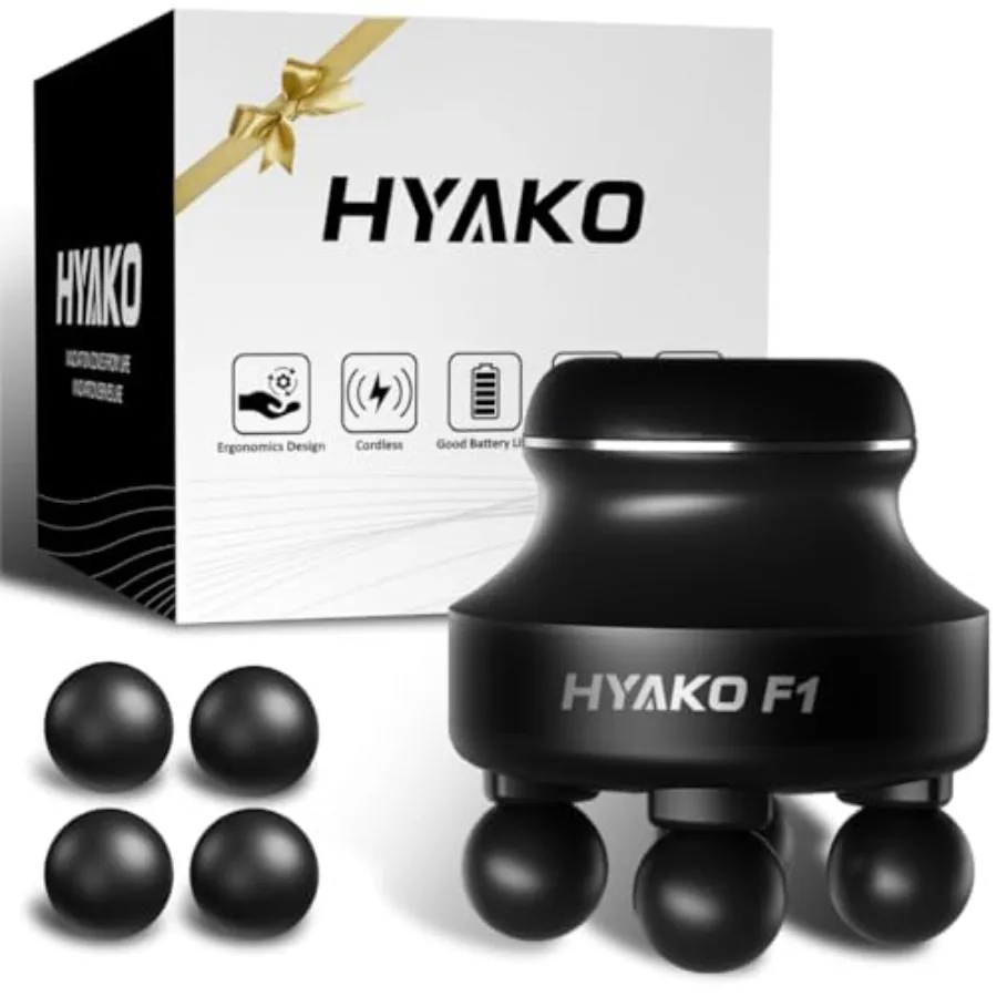 HYAKO F1 4-Heads Handheld Electric Deep Tissue Body Massager Portable Orbital Professional Muscle Massager Tool for Easing Shou
HYAKO F1 4-Heads Handheld Electric Deep Tissue Body Massager Portable Orbital Professional Muscle Massager Tool for Easing Shou