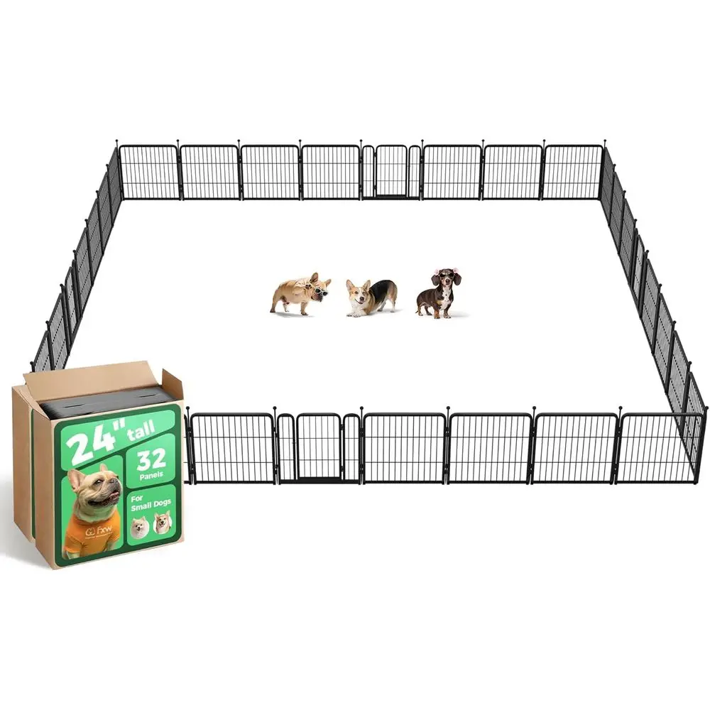 Portable Folding Dog Playpen for Indoor, Outdoor, and Camping, 24-inch, 32 Panels, Suitable for Small and Puppy Dogs, Black
Portable Folding Dog Playpen for Indoor, Outdoor, and Camping, 24-inch, 32 Panels, Suitable for Small and Puppy Dogs, Black