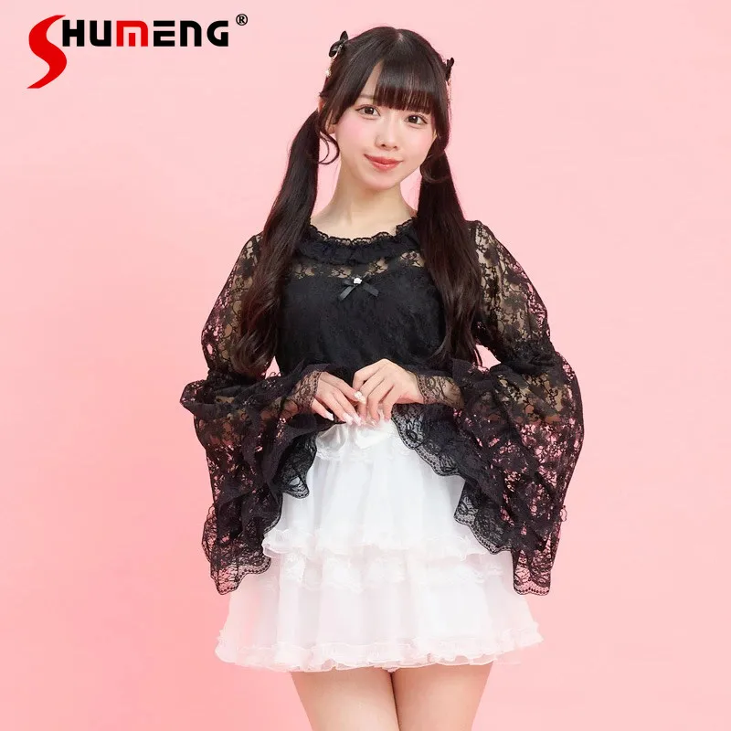 SC Japanese Style Sweet Elegant Lace Shirts Spring and Summer New Women Lolita Long-sleeve Blouses Office Lady Commuter Tops
SC Japanese Style Sweet Elegant Lace Shirts Spring and Summer New Women Lolita Long-sleeve Blouses Office Lady Commuter Tops