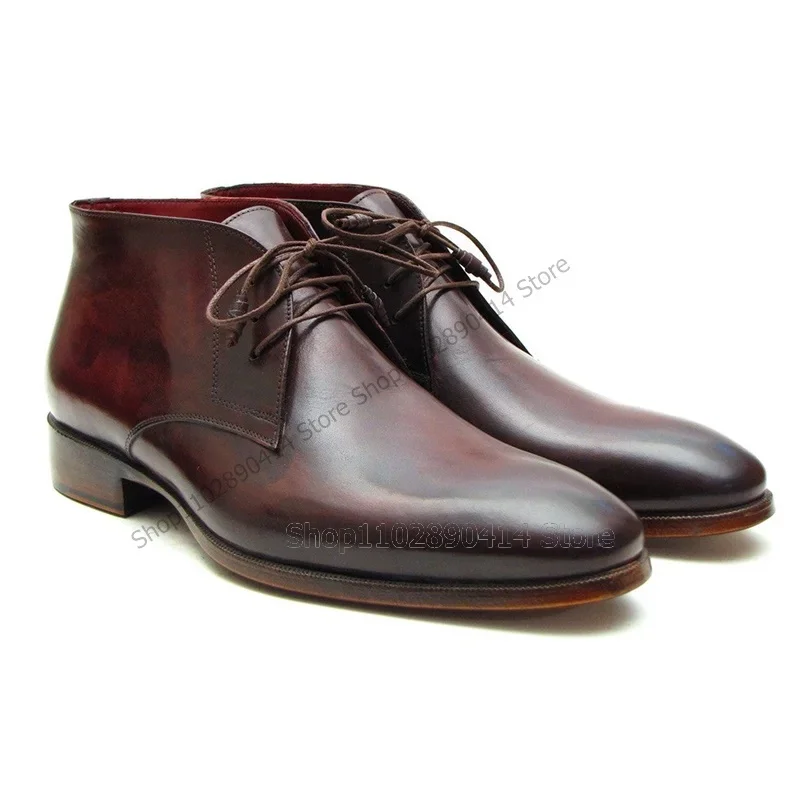 Brown Gradient Color Square Toe Strappy Ankle Boots Fashion Lace Up Men Shoes Luxurious Handcraft Party Office Men Dress Shoes
Brown Gradient Color Square Toe Strappy Ankle Boots Fashion Lace Up Men Shoes Luxurious Handcraft Party Office Men Dress Shoes