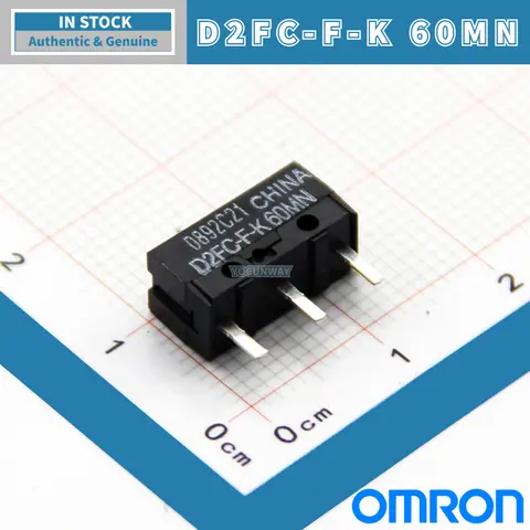 10pcs-100pcs D2FC-F-K 60MN New Original OMRON Micro Switch Red Dot Limit Switch Mouse Button Repair Wholesale