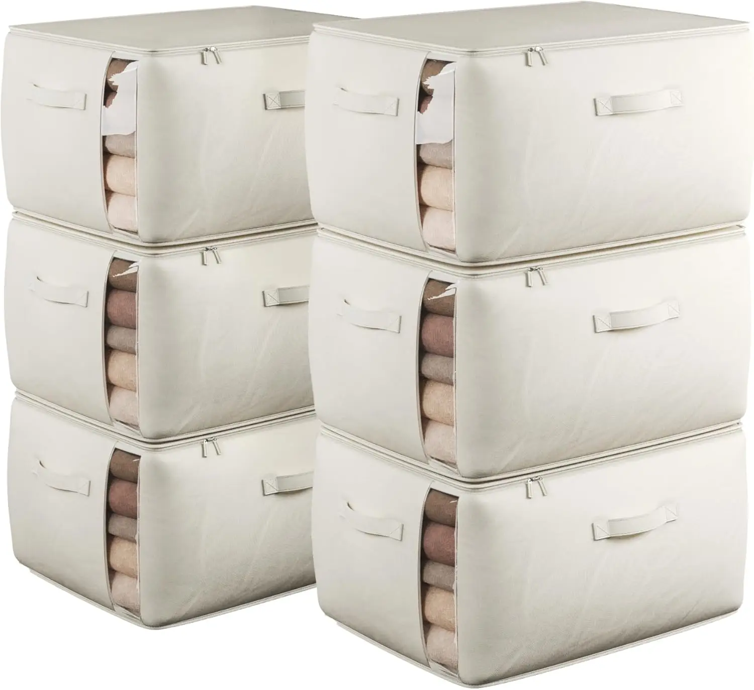 Canvas Clothes Storage Bags with Thick Handles and Clear Window, Foldable Cotton Linen Closet Organizer for Clothing, Blankets
Canvas Clothes Storage Bags with Thick Handles and Clear Window, Foldable Cotton Linen Closet Organizer for Clothing, Blankets