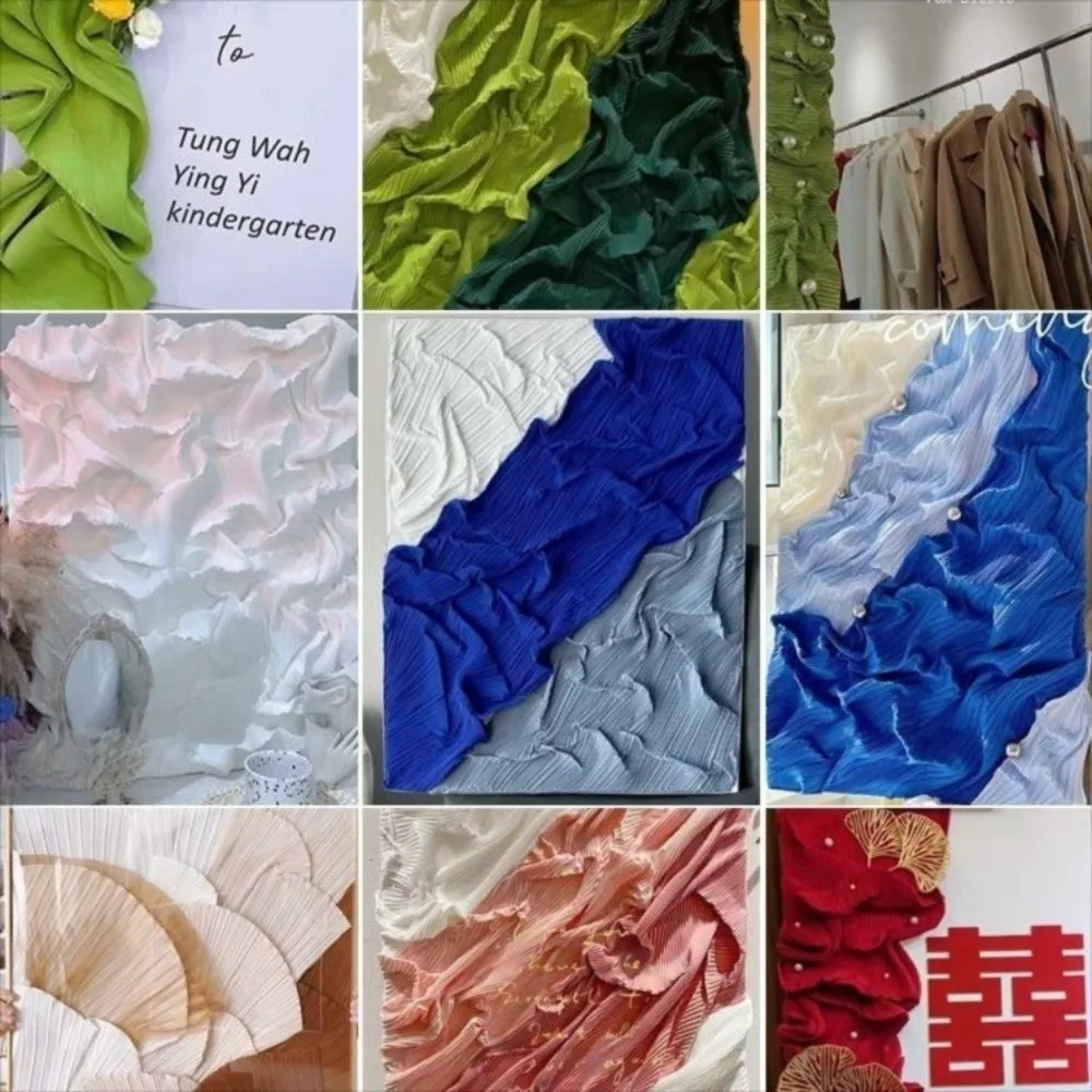 150X100cm Pleated Fabric Wrinkled Texture Textured Fabric Chiffon Fabric Accordion Fold Rose Flower Pattern Plisse Cloth
150X100cm Pleated Fabric Wrinkled Texture Textured Fabric Chiffon Fabric Accordion Fold Rose Flower Pattern Plisse Cloth
