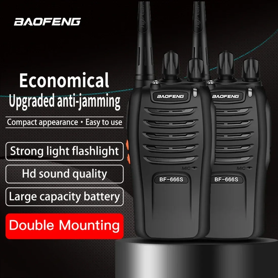 Baofeng BF-666S Walkie Talkie 1500Mah 5W 3Km-5Km Walkie Talkie Profesional, Hotels, Road Trips, Bouw Xoen Kunnen Worden Gebru
Baofeng BF-666S Walkie Talkie 1500Mah 5W 3Km-5Km Walkie Talkie Profesional, Hotels, Road Trips, Bouw Xoen Kunnen Worden Gebru