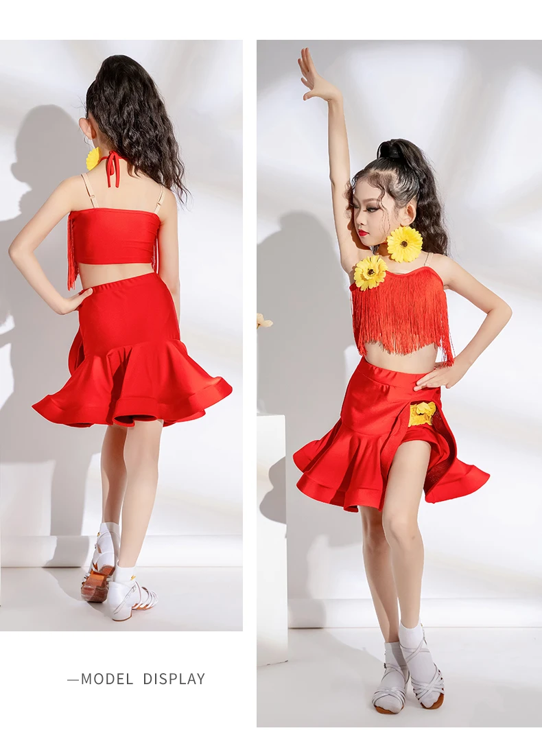 Kids Fringe Samba Latin Dance Dress Girls Tassel Tango Salsa Rumba Ballroom Latin Dance Costumes Children Stage Outfits Costume
Kids Fringe Samba Latin Dance Dress Girls Tassel Tango Salsa Rumba Ballroom Latin Dance Costumes Children Stage Outfits Costume