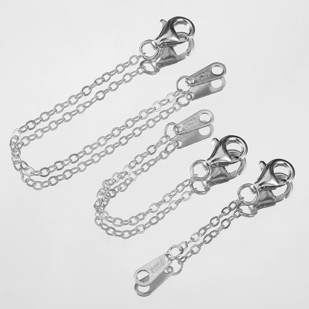 2pcs 925 Sterling Silver Extended Chain with Lobster Clasp Necklace Connectors for DIY Jewelry Making Bracelet Cloth Accessories
2pcs 925 Sterling Silver Extended Chain with Lobster Clasp Necklace Connectors for DIY Jewelry Making Bracelet Cloth Accessories