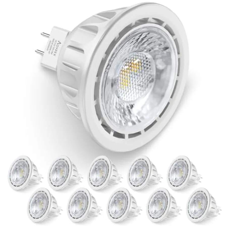 10 Pack Dimmable MR16 LED Bulbs, 12V 5W 50-Watt Equivalent,3000K, GU5.3 Bi-Pin Base, 40-Degree, Indoor/Outdoor Landscape Spotli
10 Pack Dimmable MR16 LED Bulbs, 12V 5W 50-Watt Equivalent,3000K, GU5.3 Bi-Pin Base, 40-Degree, Indoor/Outdoor Landscape Spotli