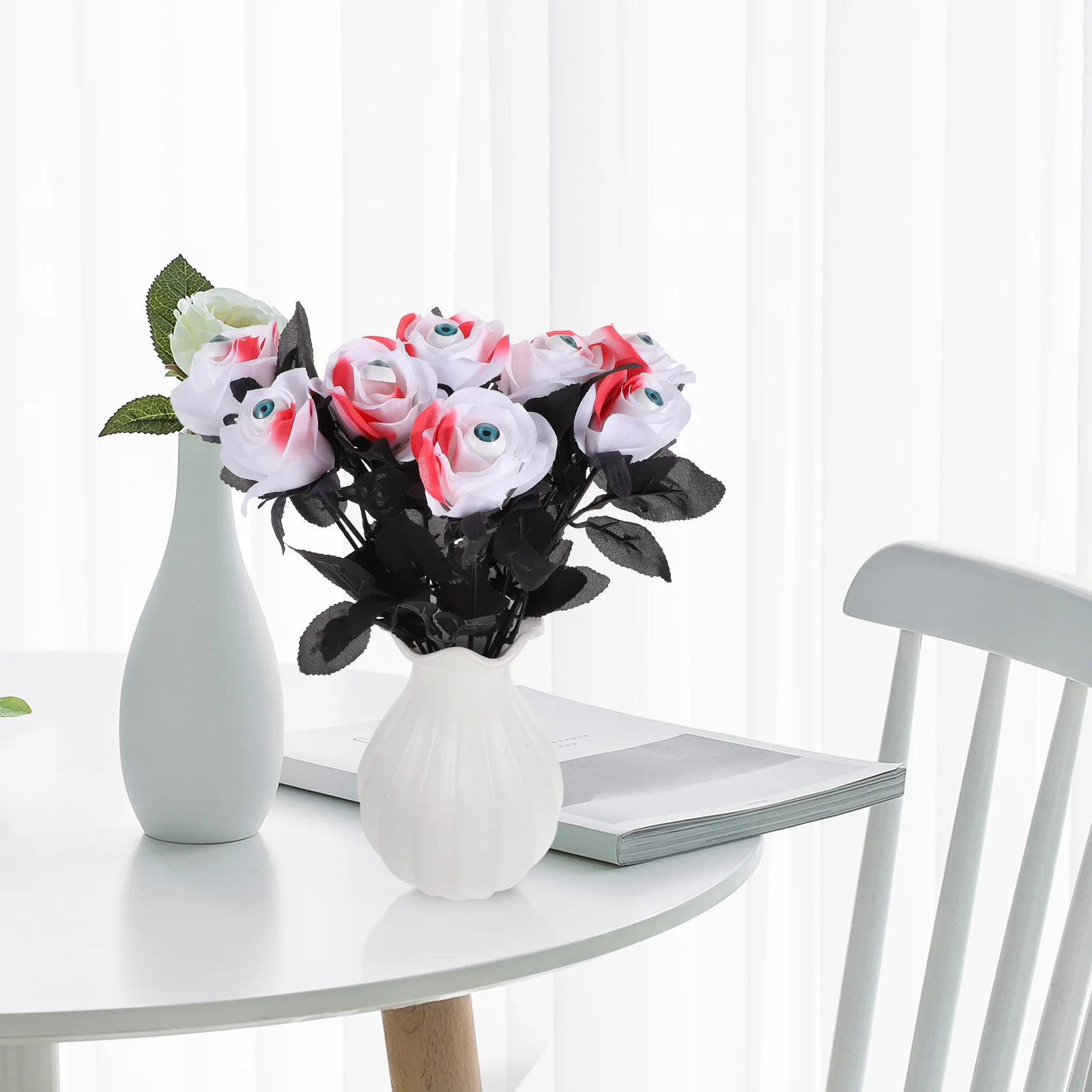 8Pcs Halloween Eyeball Rose Flower Simulated Fake Rose Creepy Party Decoration Indoor Layout Supplies Halloween Prop
8Pcs Halloween Eyeball Rose Flower Simulated Fake Rose Creepy Party Decoration Indoor Layout Supplies Halloween Prop