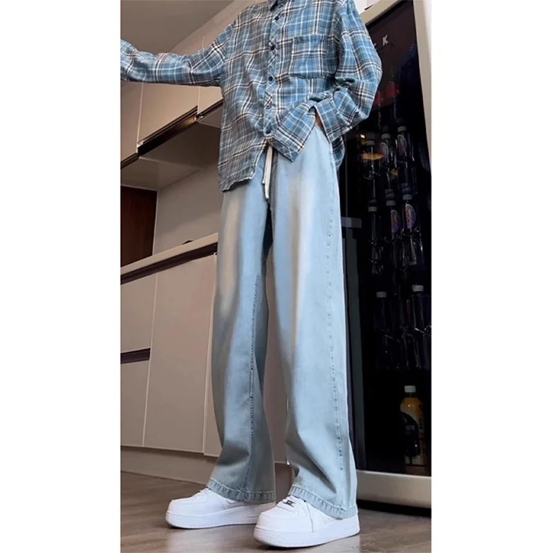 Light Blue Ice Silk Men's Jeans American Retro Summer Straight Leg Casual Trousers High Street Drapey Loose Fit Teenager Jeans
Light Blue Ice Silk Men's Jeans American Retro Summer Straight Leg Casual Trousers High Street Drapey Loose Fit Teenager Jeans