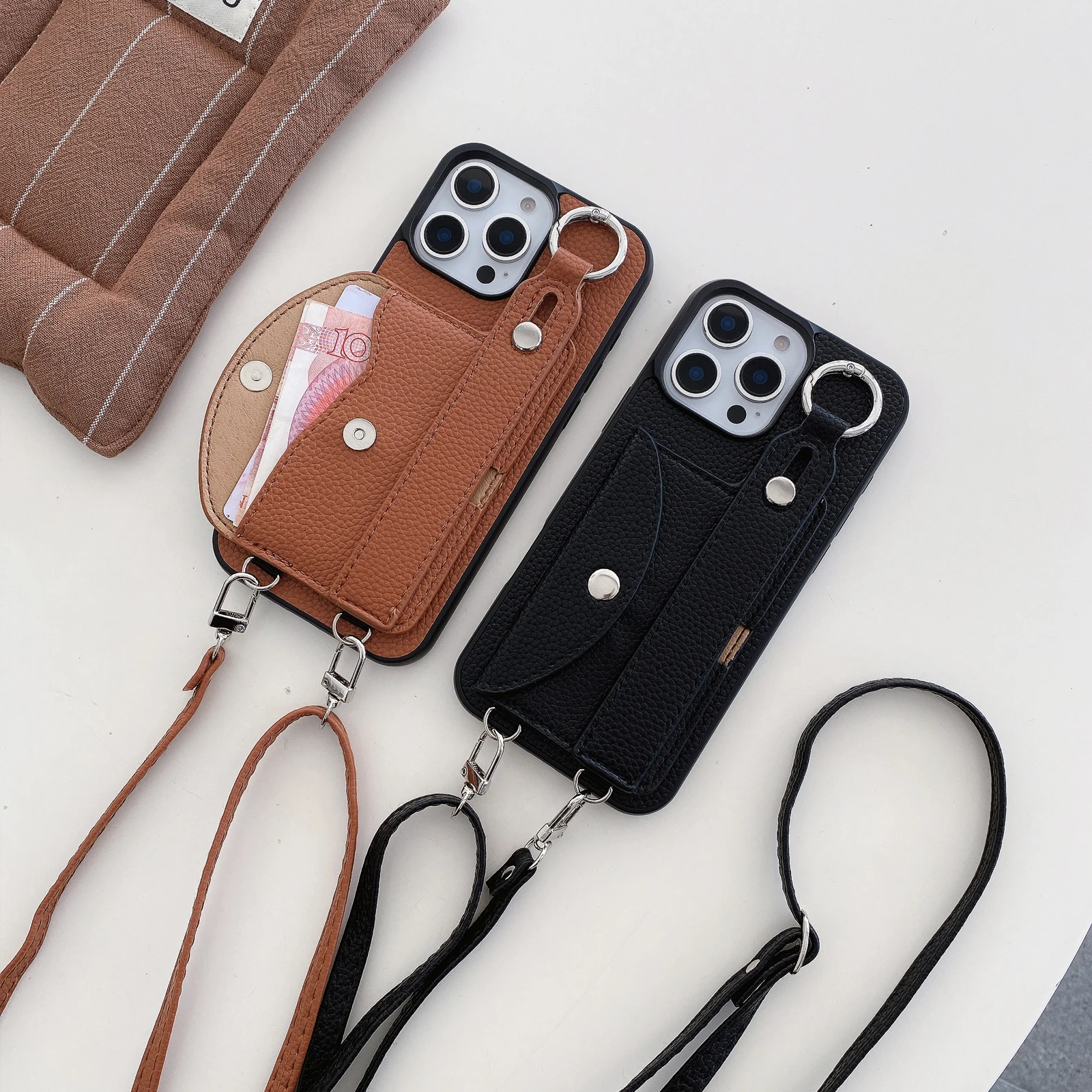 Crossbody Leather Wrist Strap Card Holder Wallet Case for iPhone 16 Pro Max 15 14 13 12 11, Hand Strap Stand Ring Holder Cover
Crossbody Leather Wrist Strap Card Holder Wallet Case for iPhone 16 Pro Max 15 14 13 12 11, Hand Strap Stand Ring Holder Cover