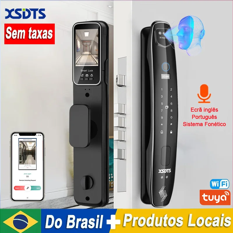 XSDTS Wifi facial Electronic lock biometrics Fingerprint Smart Door Lock Password 3D face recognition Camera Electronic Lock
XSDTS Wifi facial Electronic lock biometrics Fingerprint Smart Door Lock Password 3D face recognition Camera Electronic Lock