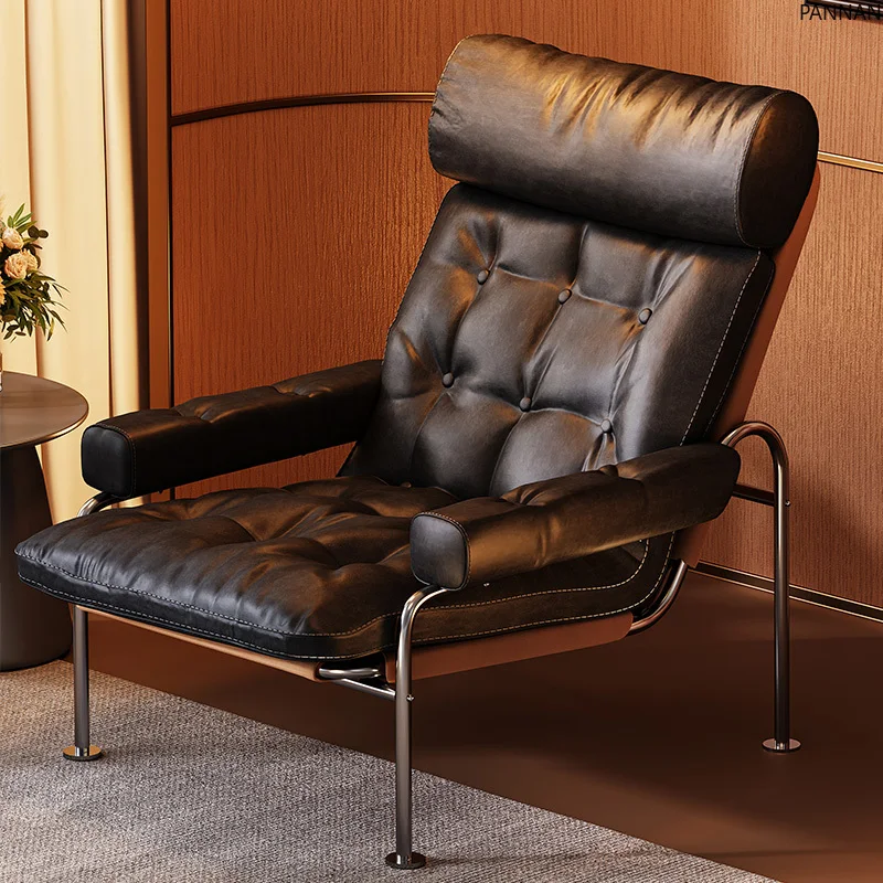 Bauhaus style oil wax leather sofa chair designer light luxury high-end living room armrest single chair
Bauhaus style oil wax leather sofa chair designer light luxury high-end living room armrest single chair
