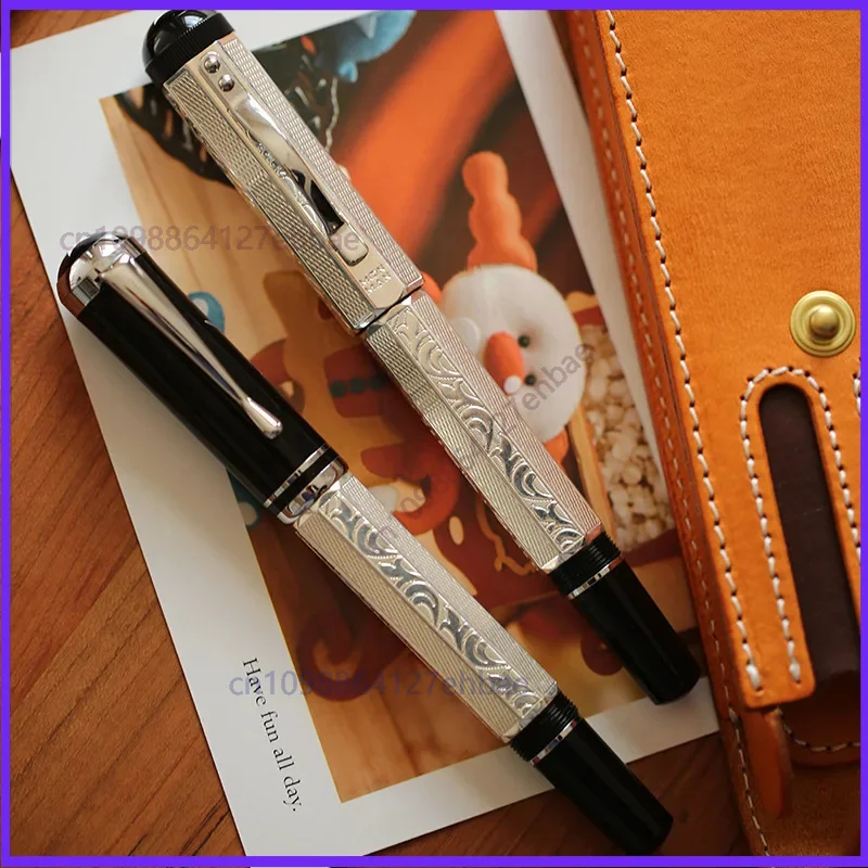 For MAJOHN Metal Fountain Pen, Piston Ink Absorbing No.6 Octahedral Nib Standard Engraving, Silver Plated Writing Gift, Classic
For MAJOHN Metal Fountain Pen, Piston Ink Absorbing No.6 Octahedral Nib Standard Engraving, Silver Plated Writing Gift, Classic