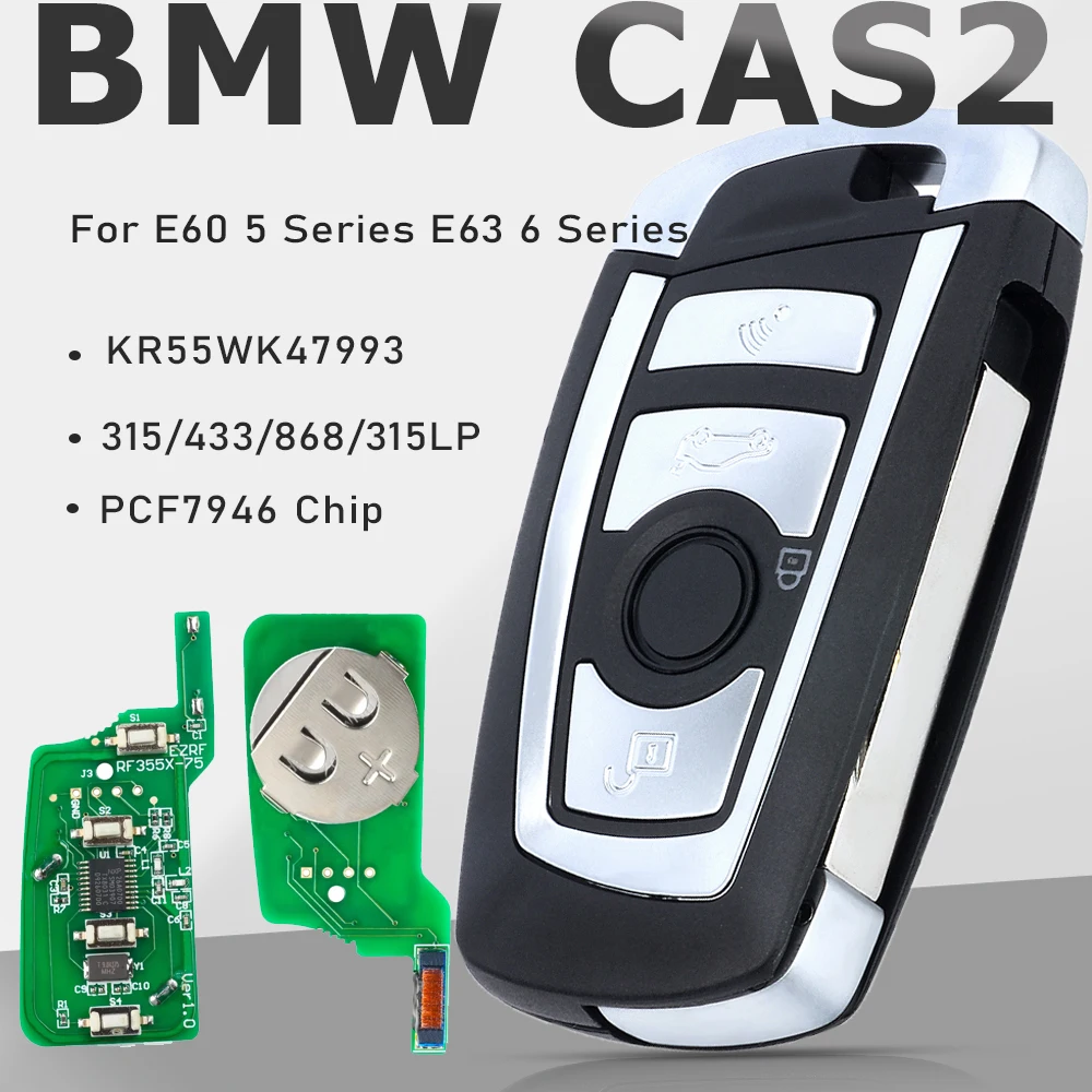 KEYECU CAS2 Modified Flip Remote Key 4B 315MHz/433MHz/868MHz/315LP PCF7946 for BMW E60 5 Series E63 6 Series KR55WK47993
KEYECU CAS2 Modified Flip Remote Key 4B 315MHz/433MHz/868MHz/315LP PCF7946 for BMW E60 5 Series E63 6 Series KR55WK47993