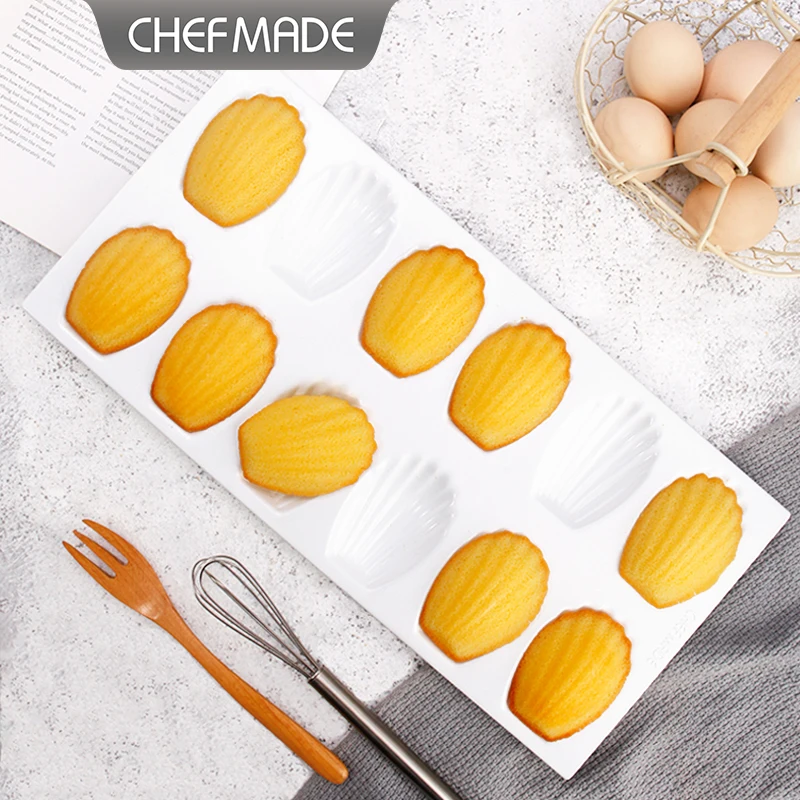 12 Cup White Non-stick Madeleine Mold, CHEFMADE Shell Shape Baking Tray for Madeleines & Homemade Butter Glutinous Rice Cake
12 Cup White Non-stick Madeleine Mold, CHEFMADE Shell Shape Baking Tray for Madeleines & Homemade Butter Glutinous Rice Cake
