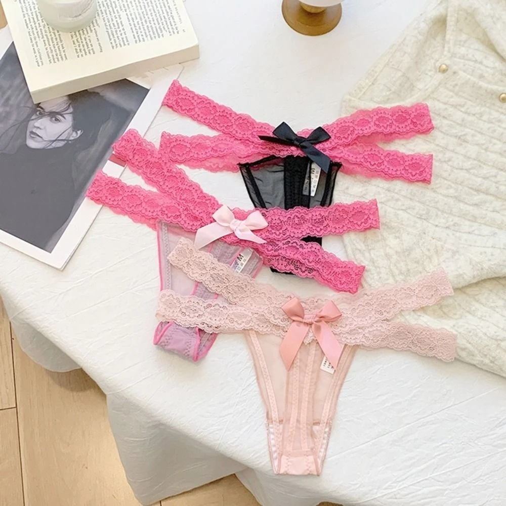 Fashion Low Waist Lace Mesh Thongs Bowknot Sweet See Through Briefs Underpants Cotton Crotch Underwear for Women Women
Fashion Low Waist Lace Mesh Thongs Bowknot Sweet See Through Briefs Underpants Cotton Crotch Underwear for Women Women