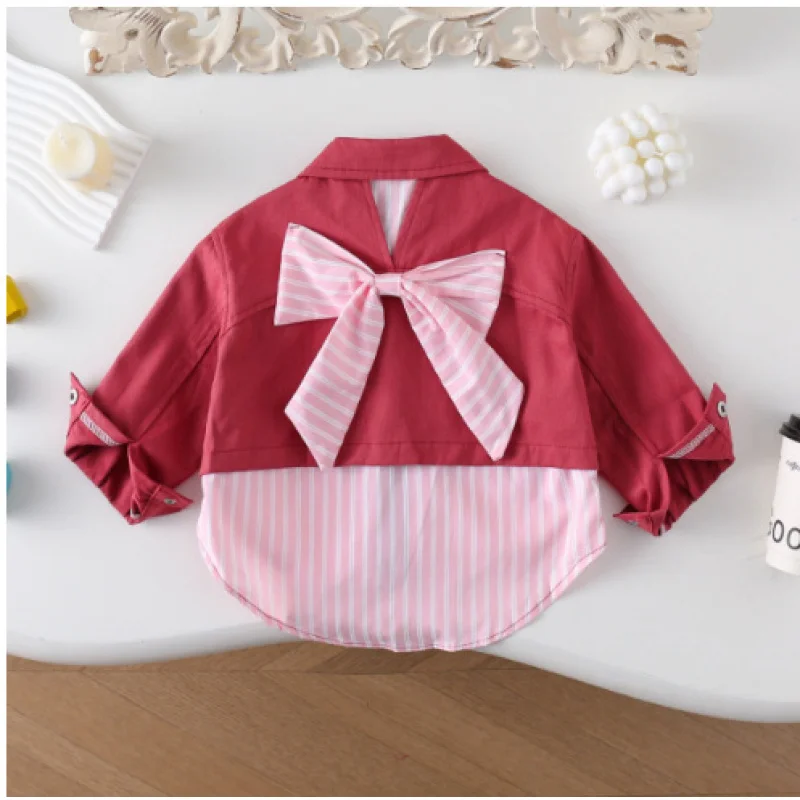 Children's Elegant Shirt Jacket New Spring and Autumn Girls' Fashionable Elegant Shirt Thin Long Sleeve Fake Two-Piece Top
Children's Elegant Shirt Jacket New Spring and Autumn Girls' Fashionable Elegant Shirt Thin Long Sleeve Fake Two-Piece Top