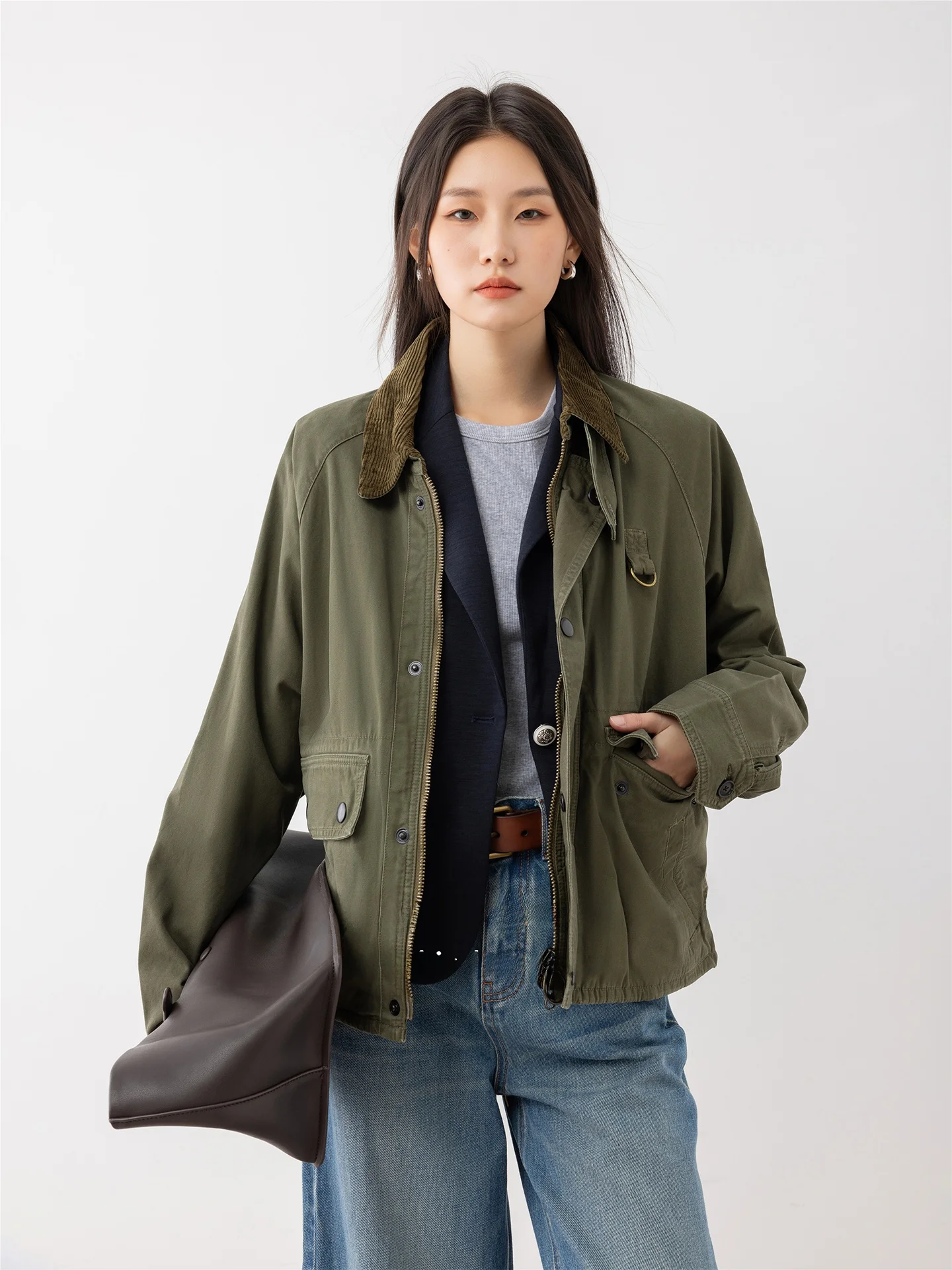 Fashionable Retro Collar Long Sleeve Jacket Versatile Simple Design Women's Outerwear Straight Cut Cotton Zipper Closure Soli...
Fashionable Retro Collar Long Sleeve Jacket Versatile Simple Design Women's Outerwear Straight Cut Cotton Zipper Closure Soli...