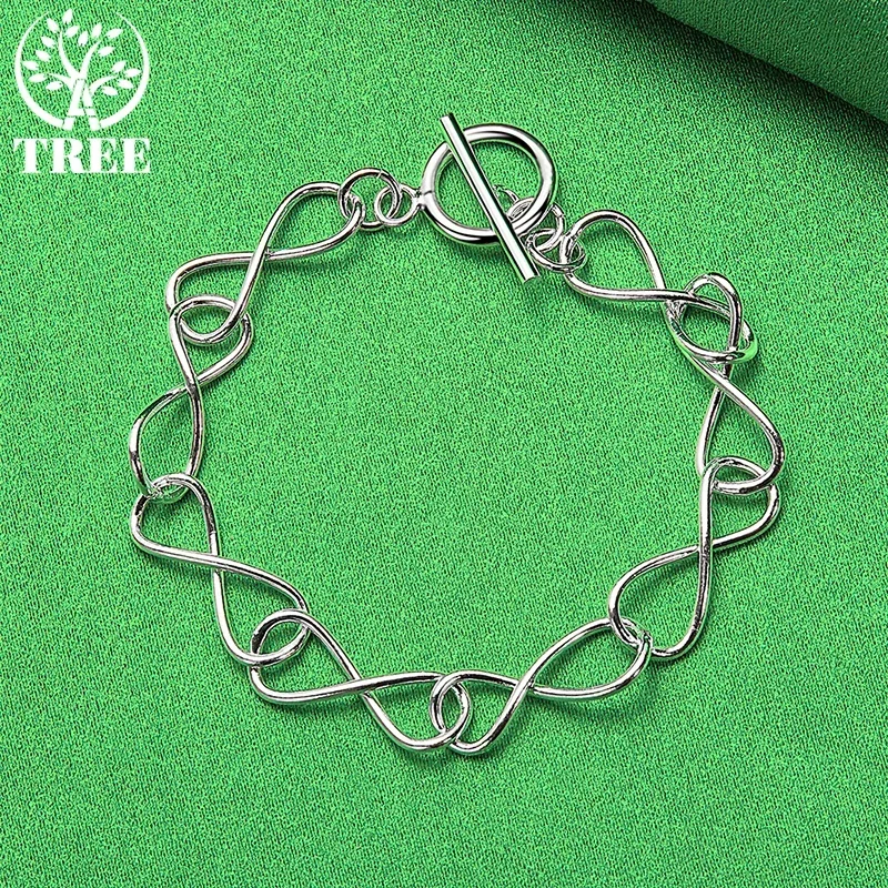 ALITREE 925 Sterling Silver Bracelet High Quality Classic Chain Bracelets Women's Wedding Party Fashion Jewelry Gifts
ALITREE 925 Sterling Silver Bracelet High Quality Classic Chain Bracelets Women's Wedding Party Fashion Jewelry Gifts