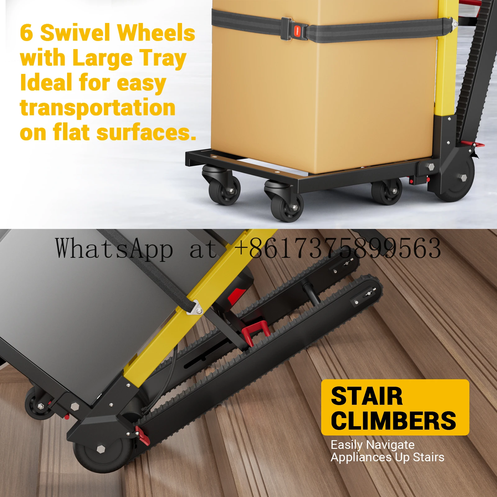 485LB Load Electric Folding Stair Climber Hand Truck 3-Mode Dolly
485LB Load Electric Folding Stair Climber Hand Truck 3-Mode Dolly