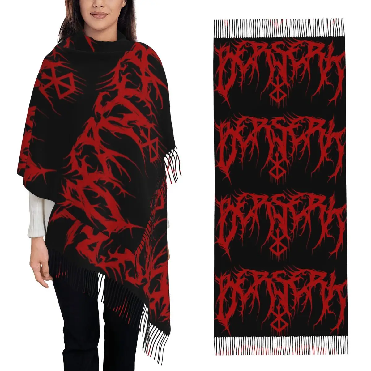 Аниме Berserk шарф с кисточками шарфы женские мягкие теплые шали и накидки длинная осенне-зимняя шаль
Аниме Berserk шарф с кисточками шарфы женские мягкие теплые шали и накидки длинная осенне-зимняя шаль