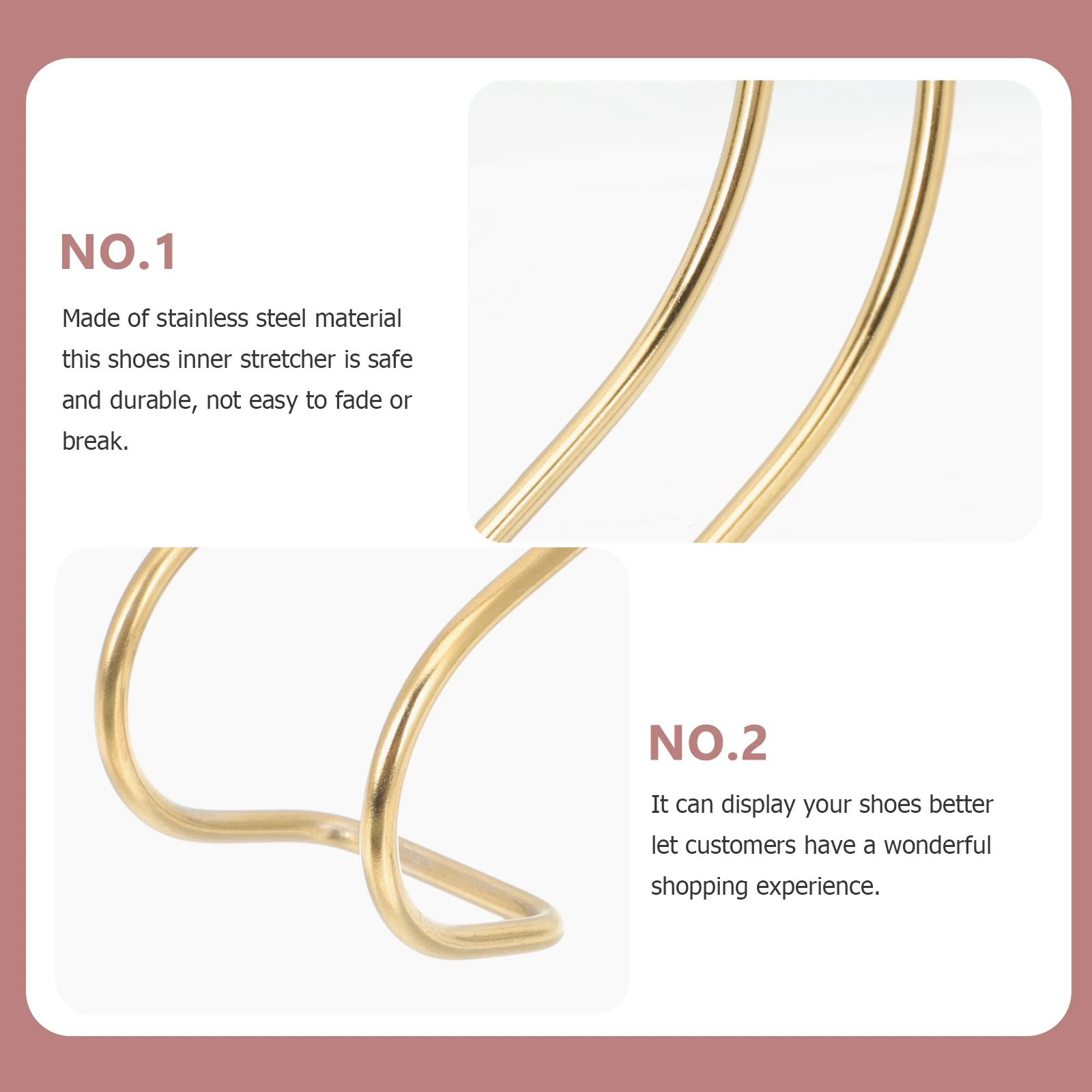 2Pcs Women Shoes Display Stand Stainless Steel Golden Risers Sandals High Heels Retail Store Home Use Shoe Rack
2Pcs Women Shoes Display Stand Stainless Steel Golden Risers Sandals High Heels Retail Store Home Use Shoe Rack