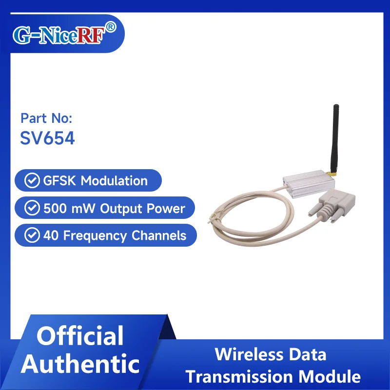 G-NiceRF | 2 PCS SV654 500mW RS232 Industrial RF Modem RS232 Interface GFSK Modulation
G-NiceRF | 2 PCS SV654 500mW RS232 Industrial RF Modem RS232 Interface GFSK Modulation