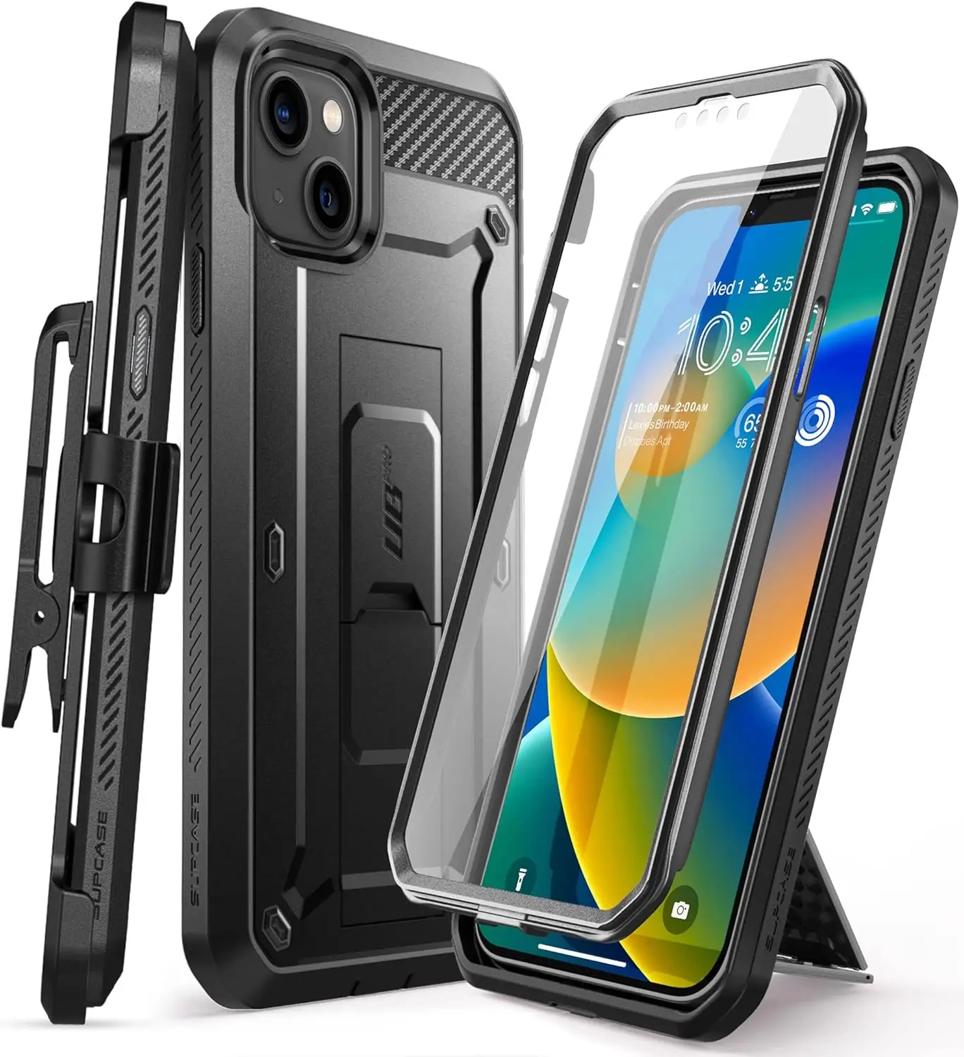 Heavy Duty iPhone 14/13 Case with Stand, Screen Protector, Military Drop Protection - Black
Heavy Duty iPhone 14/13 Case with Stand, Screen Protector, Military Drop Protection - Black