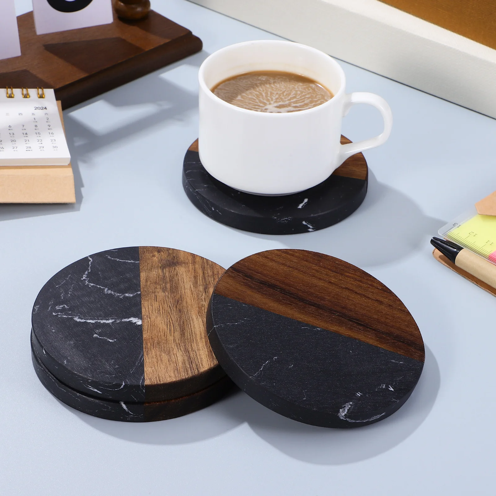 4pcs Coasters Tabletop Marble Coasters Protection Drink Cup Coaster Set Wood Marble Home Office Decor Round Blank
4pcs Coasters Tabletop Marble Coasters Protection Drink Cup Coaster Set Wood Marble Home Office Decor Round Blank