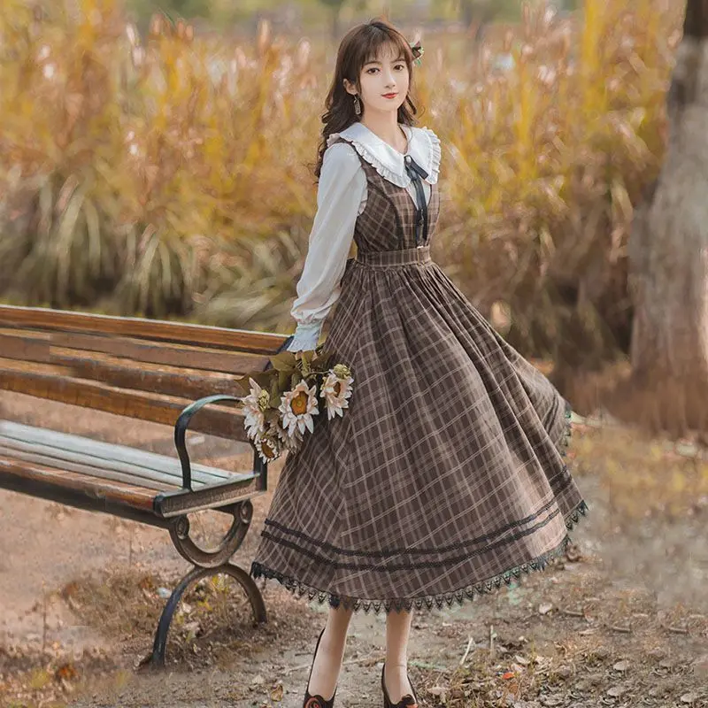 2025 New Autumn Winter Women's Clothing Retro French Preppy Artistic Plaid Vest Dress+ Doll Collar Long Sleeved Shirt Lolita Set
2025 New Autumn Winter Women's Clothing Retro French Preppy Artistic Plaid Vest Dress+ Doll Collar Long Sleeved Shirt Lolita Set