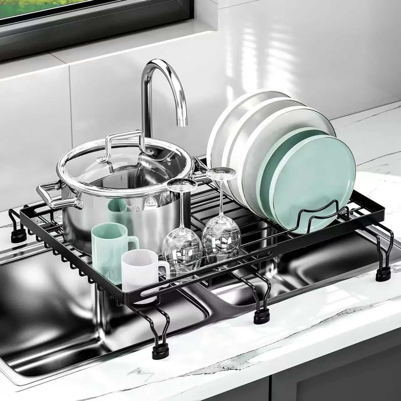 Expandable Dish Drying Rack Kitchen Over Sink Drained Holder Tableware Bowl Drain Rack
Expandable Dish Drying Rack Kitchen Over Sink Drained Holder Tableware Bowl Drain Rack