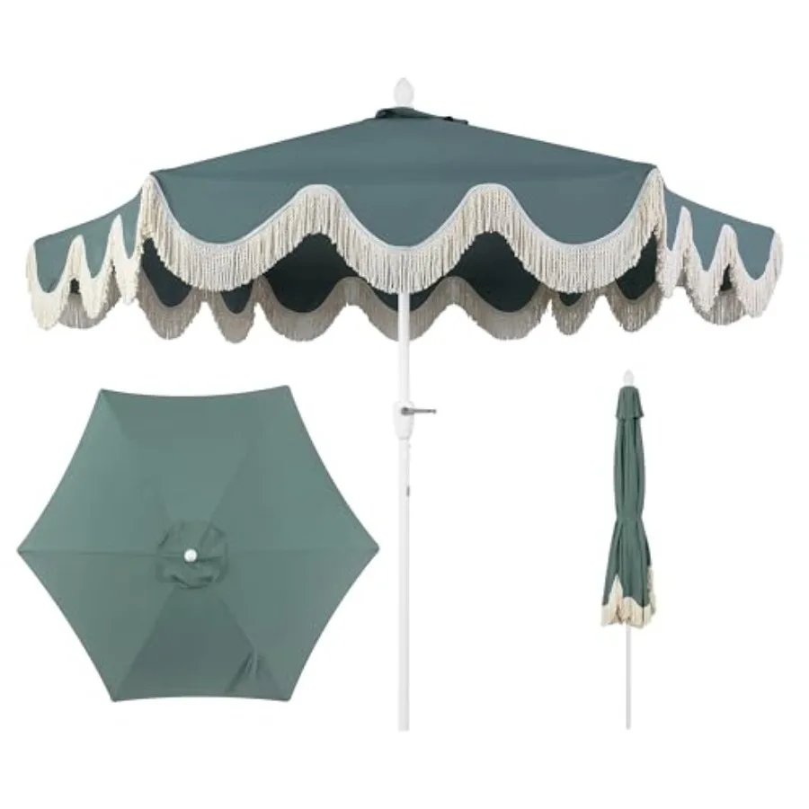 JONATHAN Y UMB1001 Collins 9 ft. Classic Cottage Tassel Market Patio Umbrella with Auto-Tilt, Crank, Wind Vent and UV Protectio
JONATHAN Y UMB1001 Collins 9 ft. Classic Cottage Tassel Market Patio Umbrella with Auto-Tilt, Crank, Wind Vent and UV Protectio