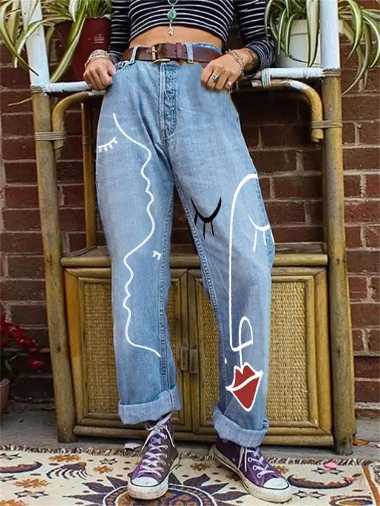 Women's Jeans Spring And Autumn New Abstract Print Print Fashion Trend Casual Large Size Jeans
Women's Jeans Spring And Autumn New Abstract Print Print Fashion Trend Casual Large Size Jeans