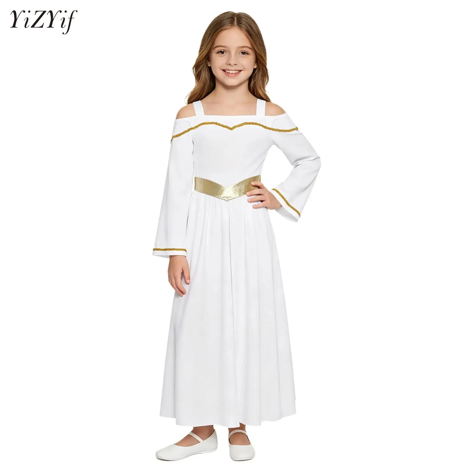 Kids Girls Metallic Ballet Modern Lyrical Praise Dance Long Dress Liturgical Worship Color Block Church Dresses Angel Dancewear
Kids Girls Metallic Ballet Modern Lyrical Praise Dance Long Dress Liturgical Worship Color Block Church Dresses Angel Dancewear