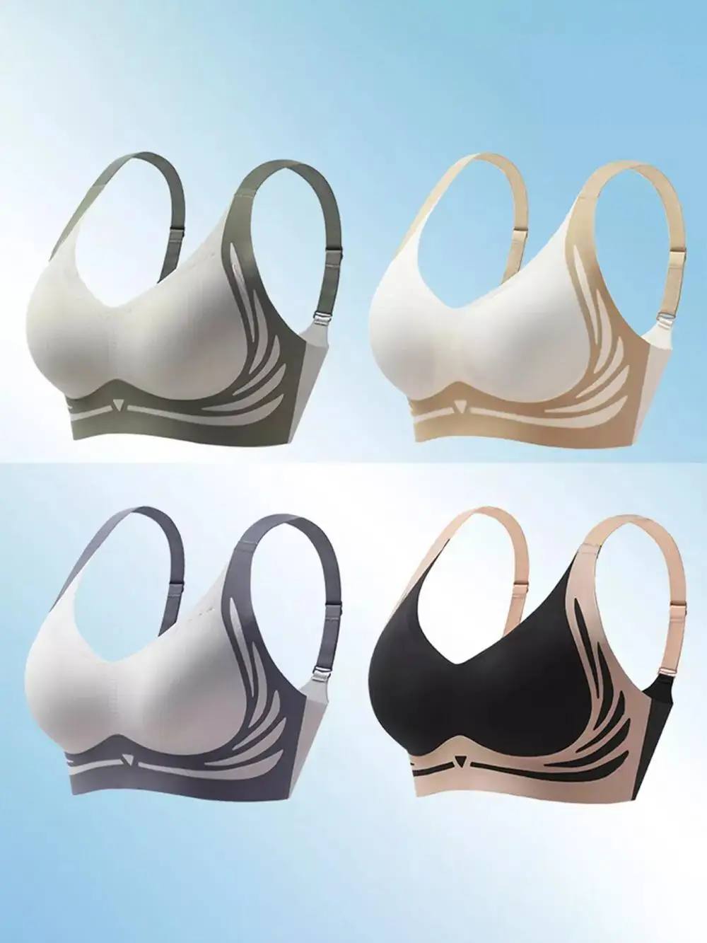 Sagging Wireless Push-up Bra Women Adjustable V Neck No Underwire Suitable For All Types Of Clothing, Such As T-shirts, Vests
Sagging Wireless Push-up Bra Women Adjustable V Neck No Underwire Suitable For All Types Of Clothing, Such As T-shirts, Vests