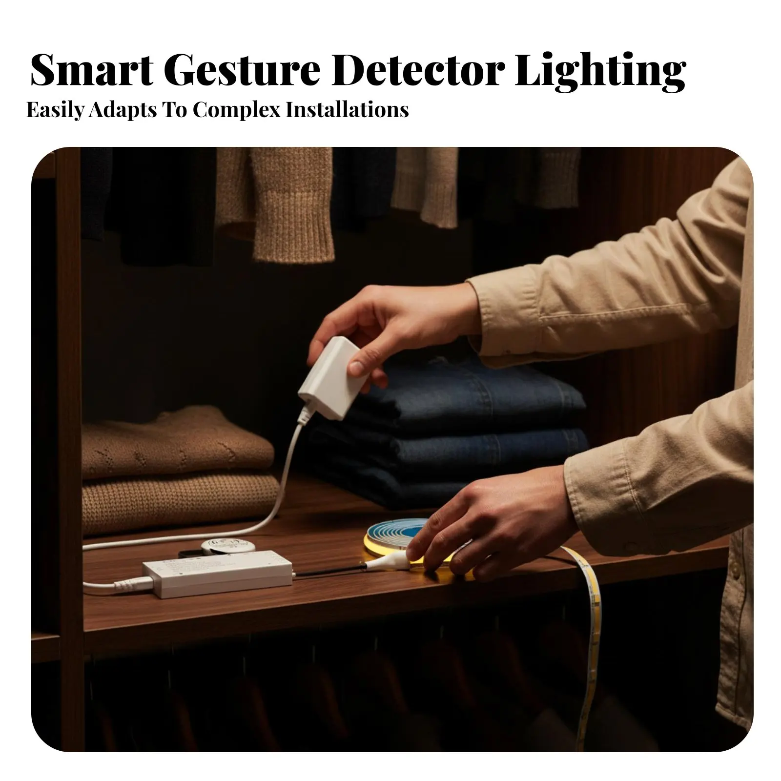 Hand Wave Activated Light Strip Contact Control Motion Activation Device Light Strip Accent Lighting Easy-Install Installation
Hand Wave Activated Light Strip Contact Control Motion Activation Device Light Strip Accent Lighting Easy-Install Installation