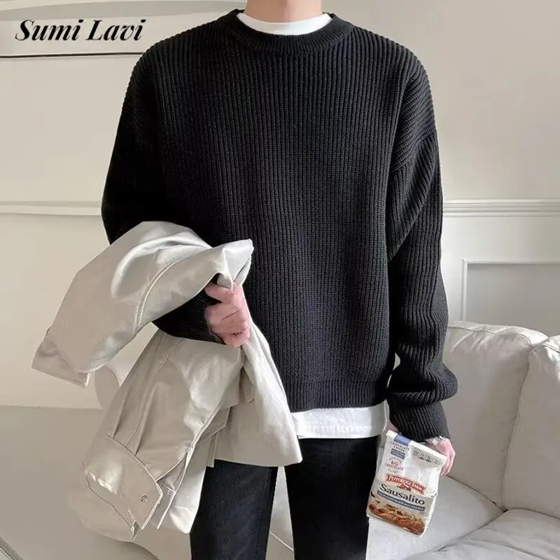 Autumn Winter New Casual Mens Sweaters Solid Color Crew Neck Long Sleeve Knit Pullover Tops Men Fashionable Knitting Sweater
Autumn Winter New Casual Mens Sweaters Solid Color Crew Neck Long Sleeve Knit Pullover Tops Men Fashionable Knitting Sweater