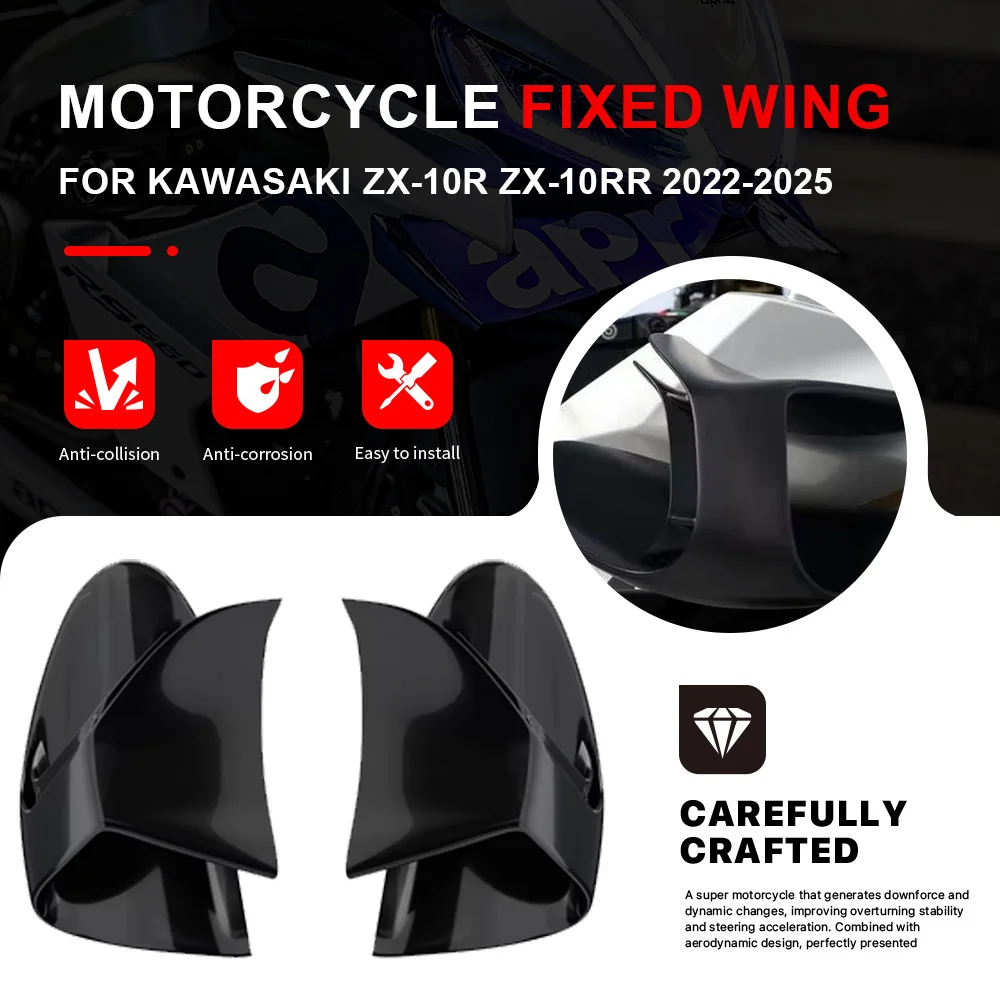 Motorcycle Fixed Wing Spoiler Fairing For Kawasaki ZX-10R ZX-10RR 2022-2025 ABS Front Aerodynamic Wing Deflector Side Winglet
Motorcycle Fixed Wing Spoiler Fairing For Kawasaki ZX-10R ZX-10RR 2022-2025 ABS Front Aerodynamic Wing Deflector Side Winglet