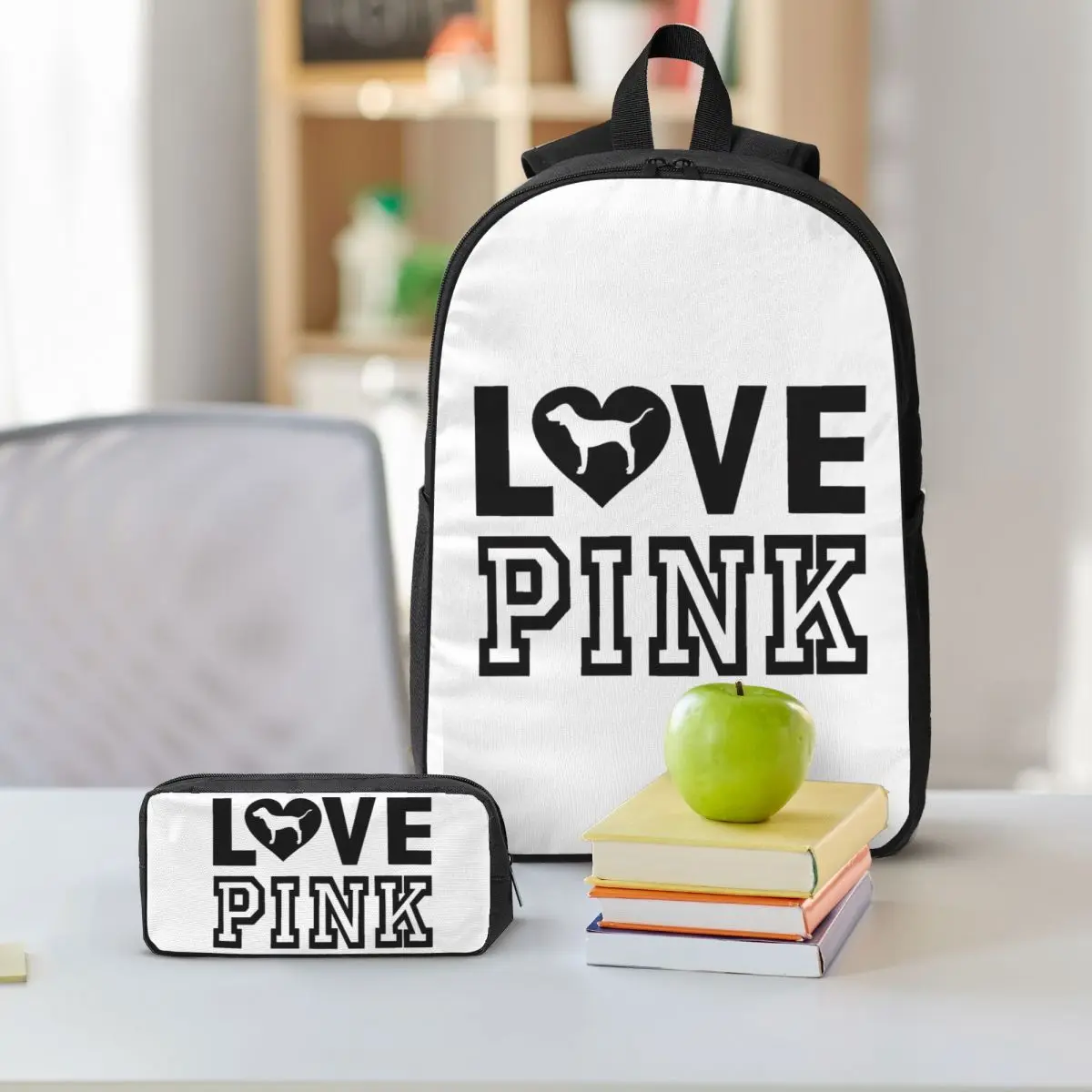 Love Pink Backpack Student Boys Girls BookBag School Bag Computer Shoulder Bags 3ps Insulated Lunch Bag Pencil Case
Love Pink Backpack Student Boys Girls BookBag School Bag Computer Shoulder Bags 3ps Insulated Lunch Bag Pencil Case