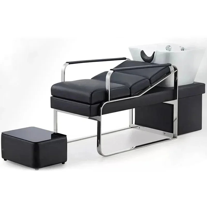 Customized New High-End Barber Shop Lying Half Shampoo Flushing Bed Stainless Steel Simple Ceramic Lying Half Shampoo Chair
Customized New High-End Barber Shop Lying Half Shampoo Flushing Bed Stainless Steel Simple Ceramic Lying Half Shampoo Chair
