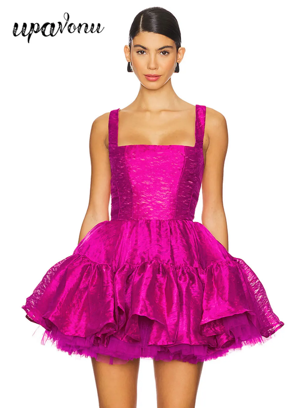 2025 Spring Women's Chiffon Patchtop Mini Puff Dress Camisole Sleeveless Backless A-line Dress Evening Club Party Vestidos
2025 Spring Women's Chiffon Patchtop Mini Puff Dress Camisole Sleeveless Backless A-line Dress Evening Club Party Vestidos