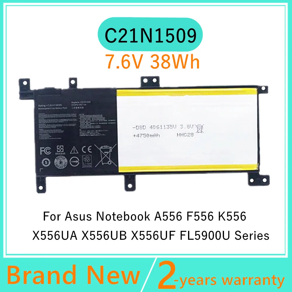 7.6V 38wh Laptop battery For Asus Notebook A556 X556UA F556 F556U F556UA F556UJ F556UQ X556UB X556UF X556UJ A556U C21N1509
7.6V 38wh Laptop battery For Asus Notebook A556 X556UA F556 F556U F556UA F556UJ F556UQ X556UB X556UF X556UJ A556U C21N1509