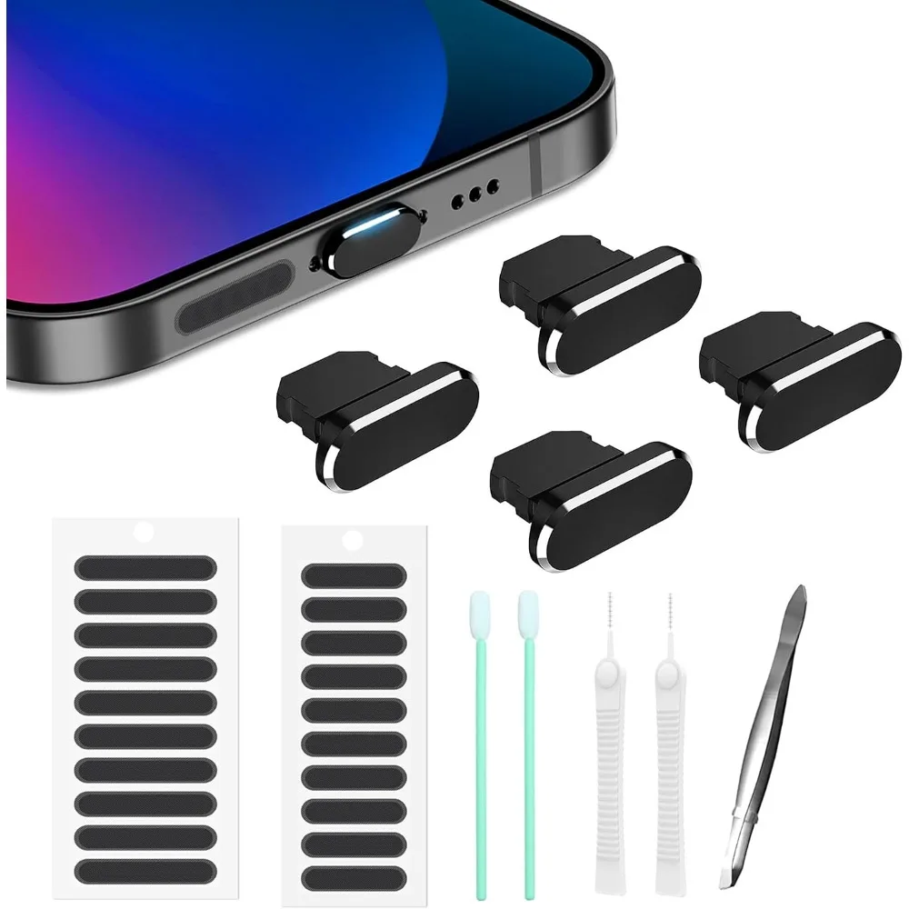 Lightning Port Dust Plug and Speaker Cover Set for iPhone and AirPods Anti Dust Waterproof Charging Port Protector Cover with Easy Install Removal Design Premium Durable Silicone Case Accessories Black
Lightning Port Dust Plug and Speaker Cover Set for iPhone and AirPods Anti Dust Waterproof Charging Port Protector Cover with Easy Install Removal Design Premium Durable Silicone Case Accessories Black