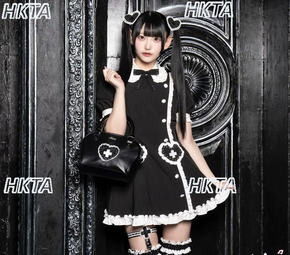 Original Japanese Style Mine Subculture Dark Gothic Y2k Nurse Heart Short-sleeved Dress Summer New Arrival A-line Mini Dress
Original Japanese Style Mine Subculture Dark Gothic Y2k Nurse Heart Short-sleeved Dress Summer New Arrival A-line Mini Dress