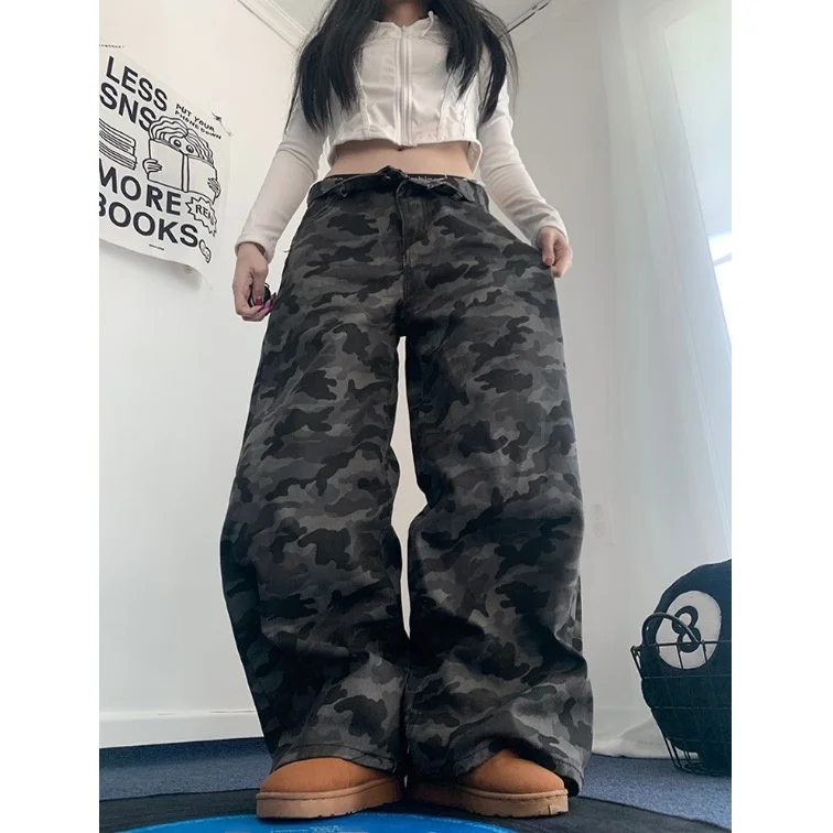 High Waist Loose Wide Leg Camouflage Workwear Pants Women's Chic High Street Style Loose Fit Long Jeans Summer 2026
High Waist Loose Wide Leg Camouflage Workwear Pants Women's Chic High Street Style Loose Fit Long Jeans Summer 2026